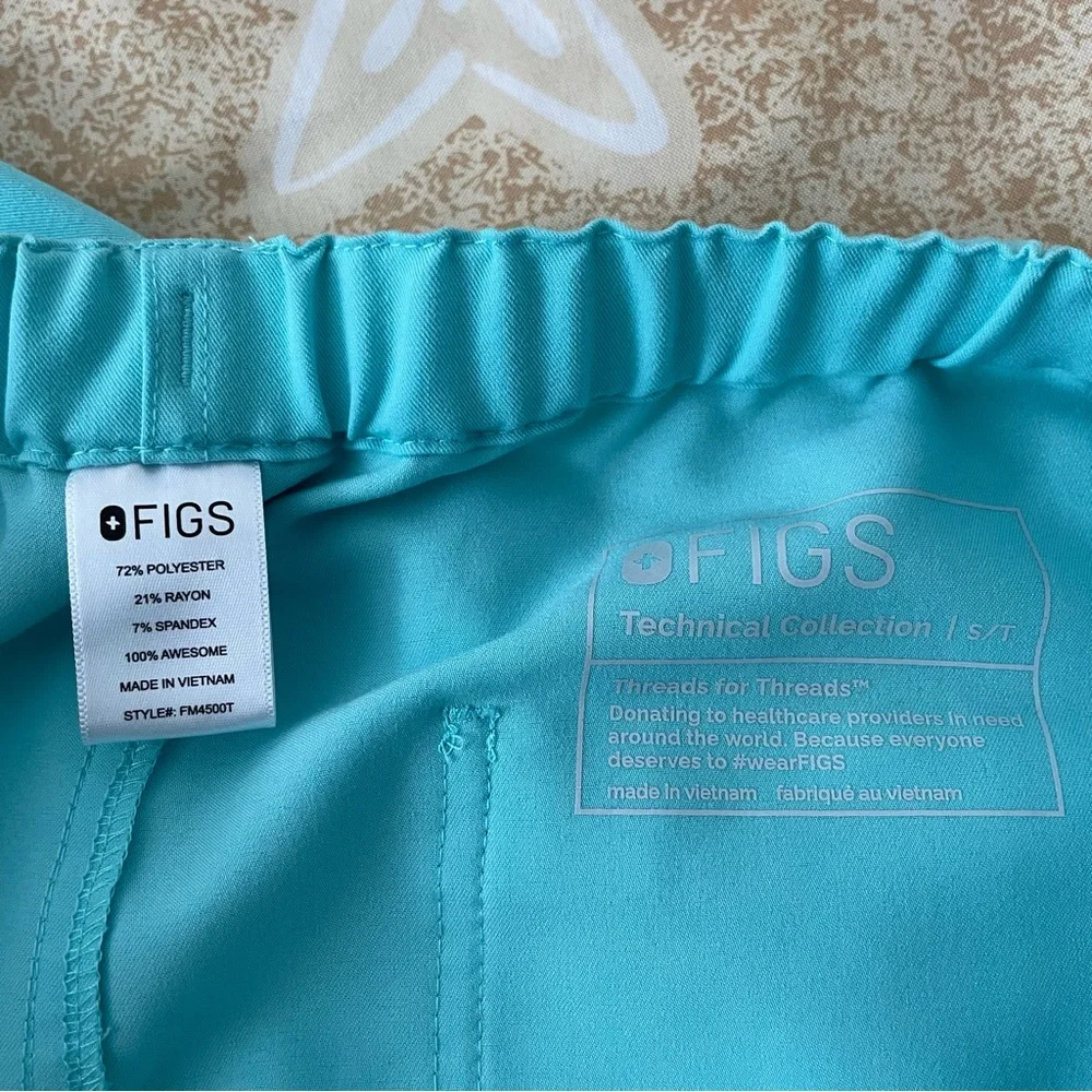 Figs Men's Pisco Basic Scrub Pants Fresh Aqua 1714 Size Small Tall